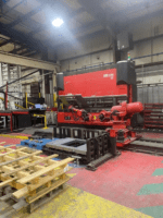 Amada HDS2204NTW,Amada press brake for sale,242 ton press brake,14 foot CNC press brake,hydraulic CNC press brake,robotic press brake system,Astro 165W NT robot,heavy duty press brake,used Amada press brake,8 axis press brake,CNC metal bending machine,industrial press brake equipment